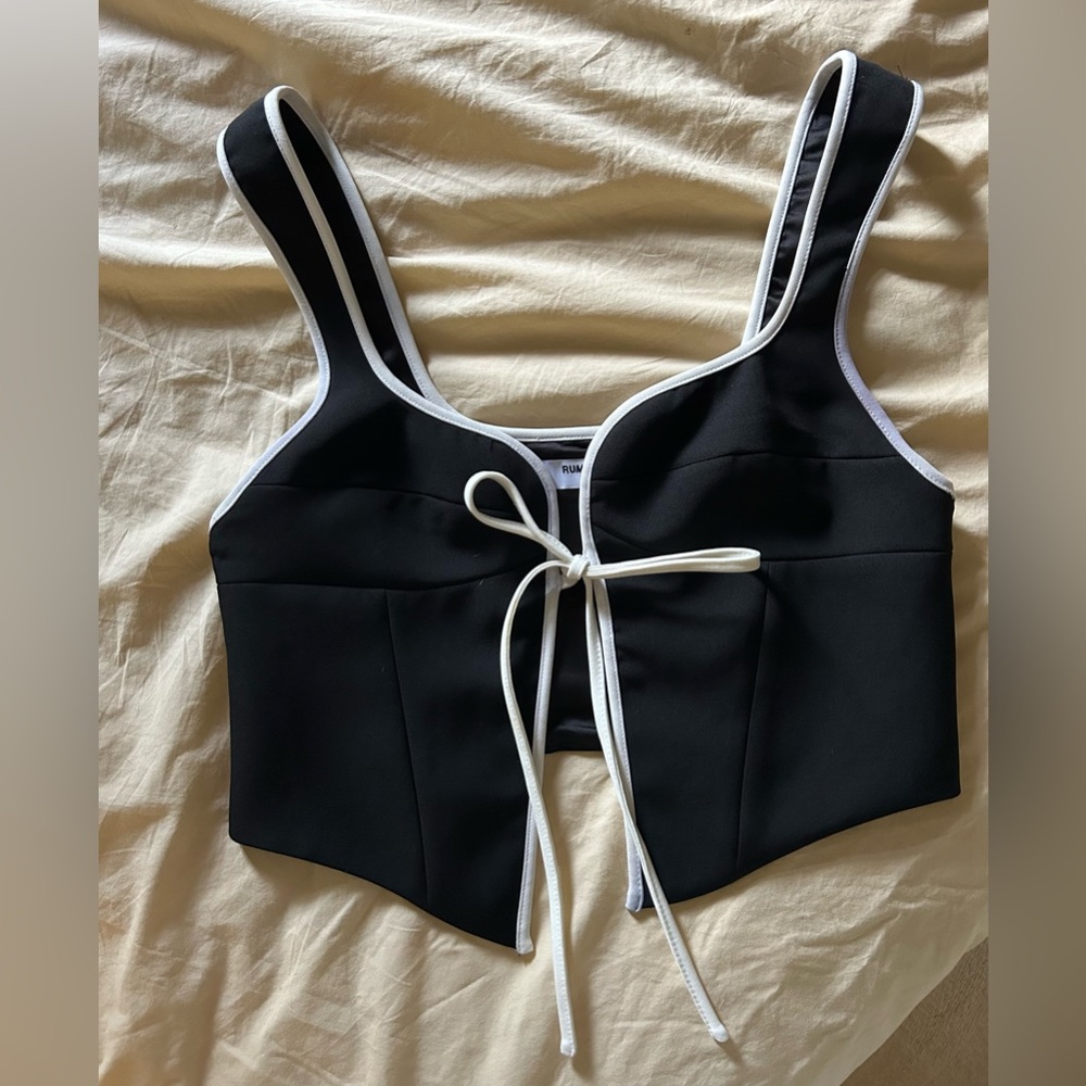 Rumored front tie corset style top